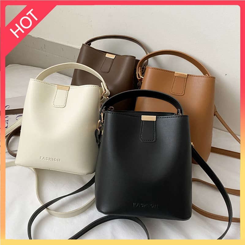 SCB-1PC Moda Simples Cor Sólida Mensageiro Bolsa Balde Portátil De Ombro Único