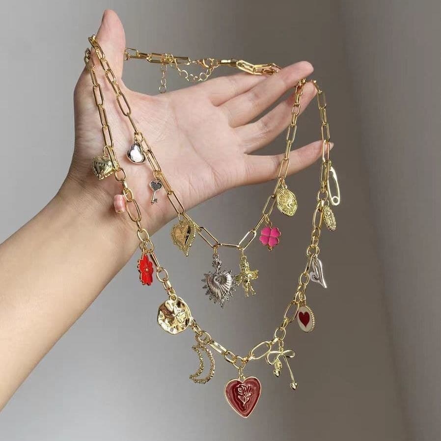 Moda jóias exagerada amor colar feminino nicho Design clavícula corrente colar acessórios 7.26