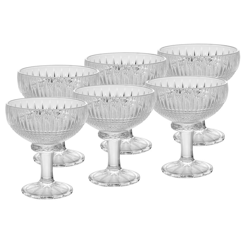 Cj 6 Taças de Cristal para Sobremesa Queen Transparente 260ml Wolff