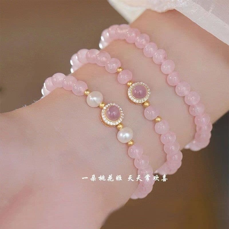 Pulseira de pêssego recruta de alto valor feminina ins nicho All-Match requintado namorada pulseira doce presente de est