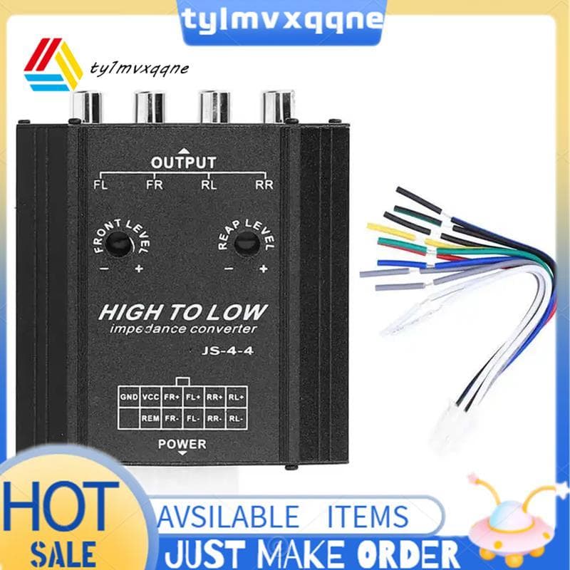Conversor De Áudio De Carro De 4 Canais 12V Para Filtro De Frequência De Alto-Falante De Rádio Estéreo Linha Alta A Baix