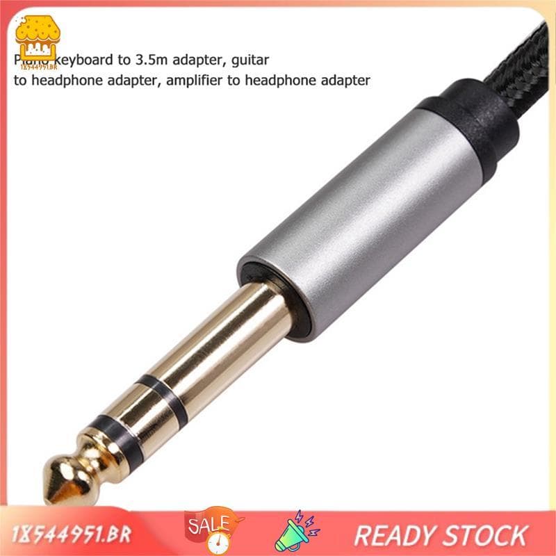 [18544951 . br] Adaptador De Áudio 6.35 Mm 1/4 Macho Para 3.5 8 Fêmea Estéreo Amplificadores , Guitarra , Teclado Piano