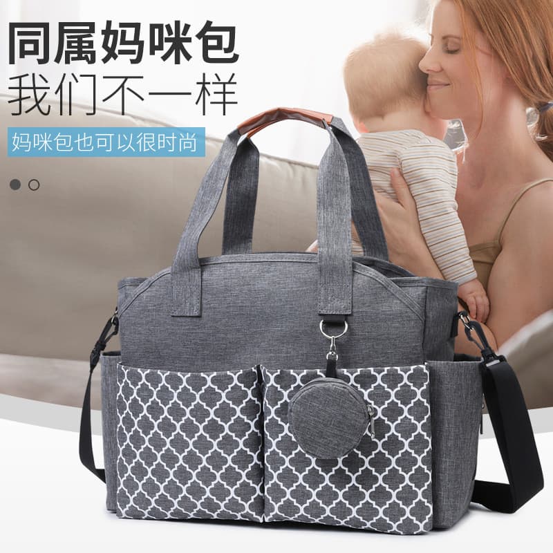 Bolsa de maternidade modelo 2024, nova bolsa de ombro portátil de lona com porta-chupeta, bolsa de viagem para mãe e beb