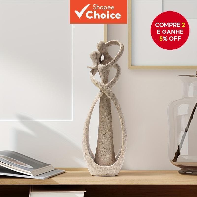 Decoração Nórdica: Casal Abraçado, Centro de Mesa Criativo em Resina para Exibição em Casa/Sala de Estar I65L