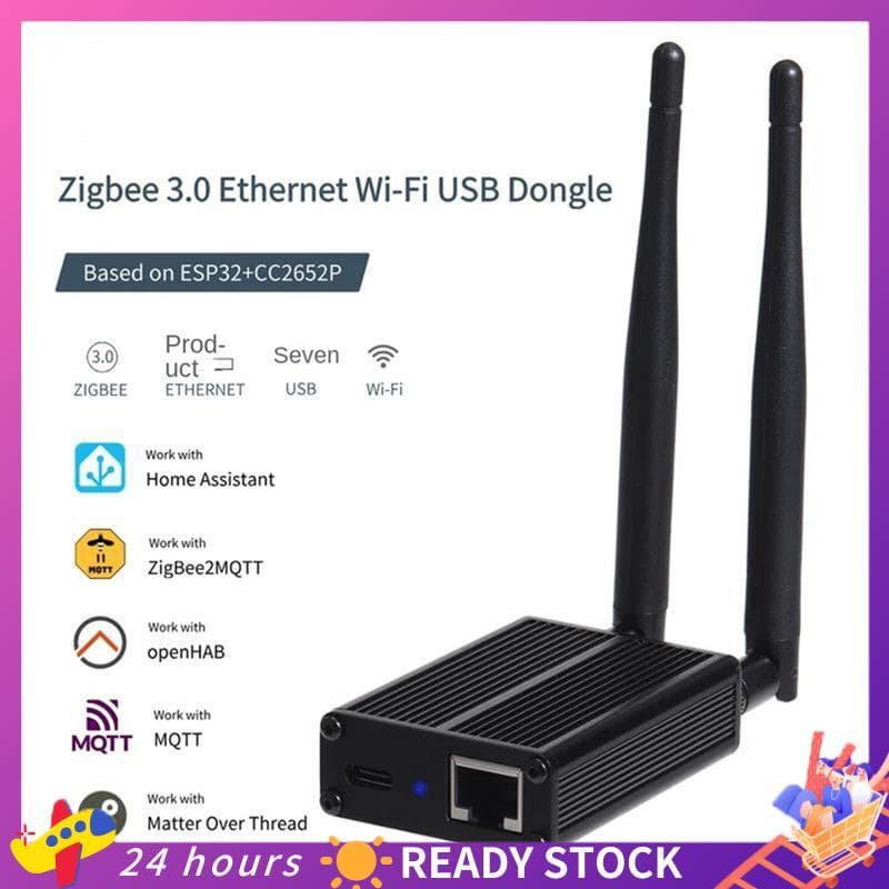 Zigbee3.0/Zigbee/Rosca Compatível ETH-52P Dongle USB Para WiFi Gateway Coordenador MQTT Home Assistant ZHA Openthread