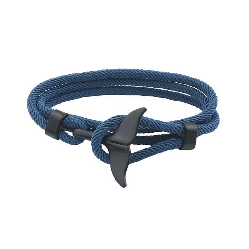 Pulseira de casal de nicho feminino com âncora de cauda de baleia Ins