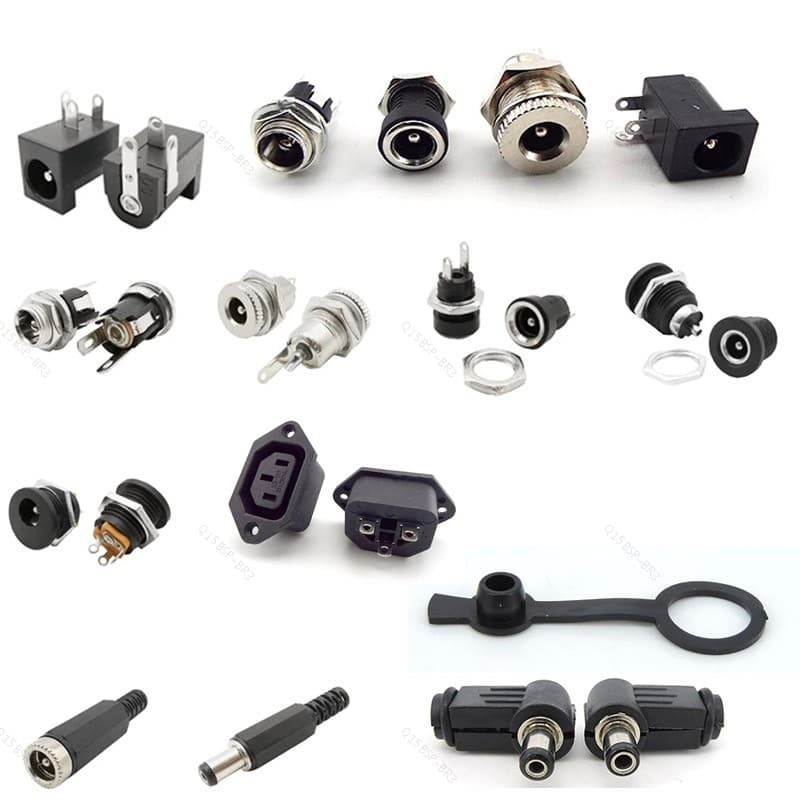 Plugue Macho De Alimentação DC/Conector Fêmea 5.5x2.1mm 5.5 * 2.5mm Tomada Porca Montagem Em Painel BR15B3