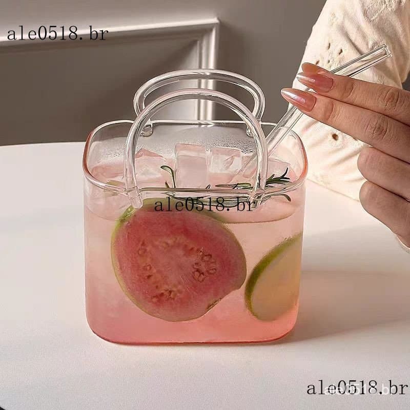 Bolsa De Vidro Para Bebidas Com Canudo , De Vinho Exclusiva Festa Feminina , Copo Criativo Em Formato De Saco Suco De Fr