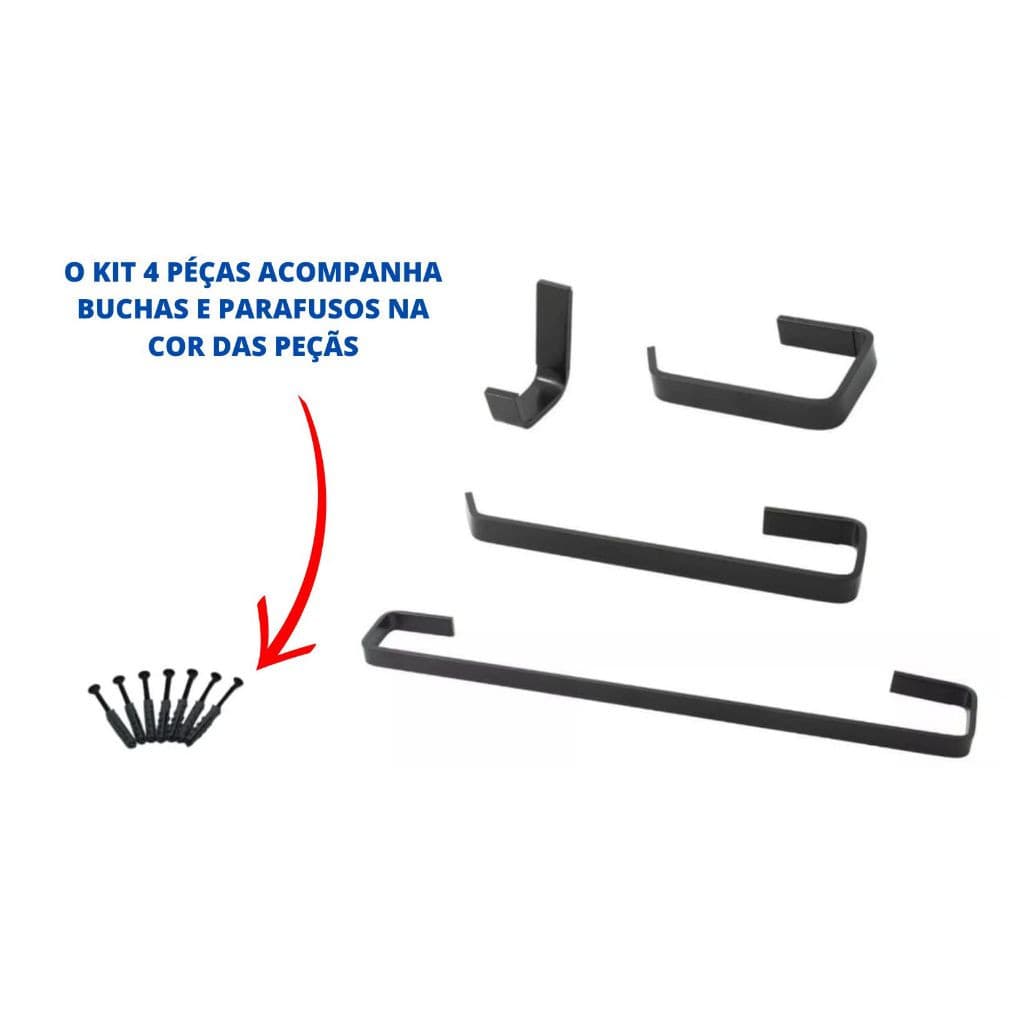 Kit banheiro preto conjunto acessórios lavabo premium porta sabonete escova decoração moderna