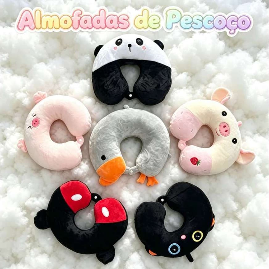 Almofada cervical de panda, porco e pato portátil