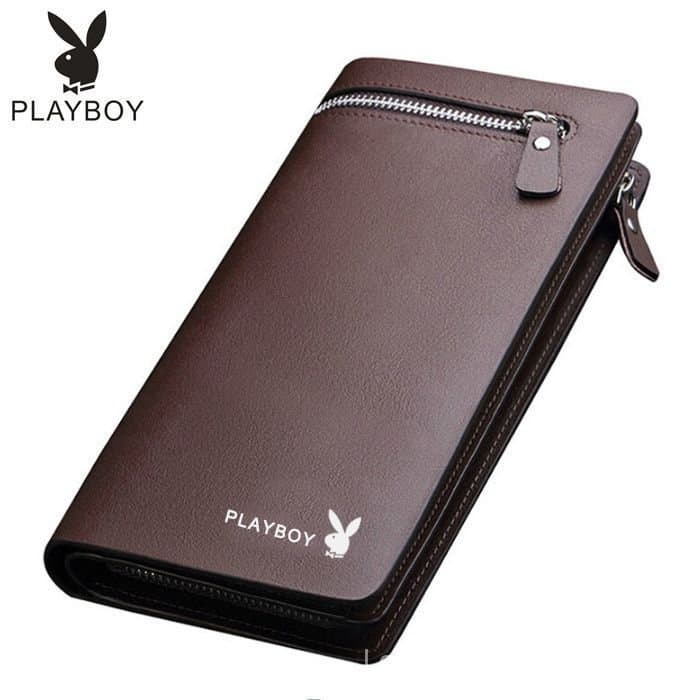 Carteira Masculina Playboy, Bolsa de Mão Longa Multifuncional com Múltiplos Compartimentos para Cartões