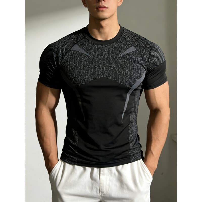 Camiseta esportiva Casual masculina roupas de Fitness ao ar livre roupas de treinamento americano de manga curta verão s