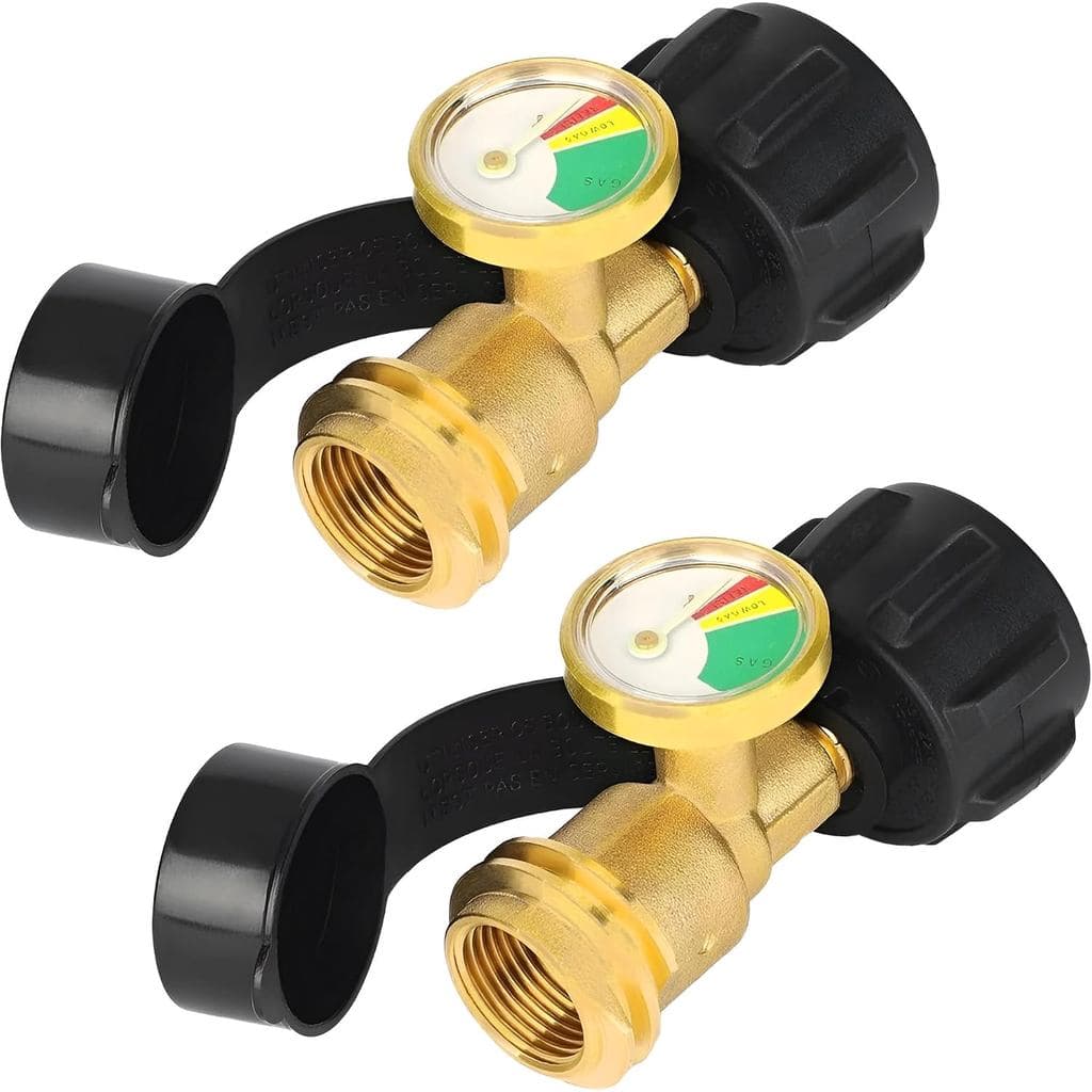 Indicador de Nível de Gás para Tanque de Propano de RV, 2 Medidores de Pressão de Gás com Código de Cores para Tanques d