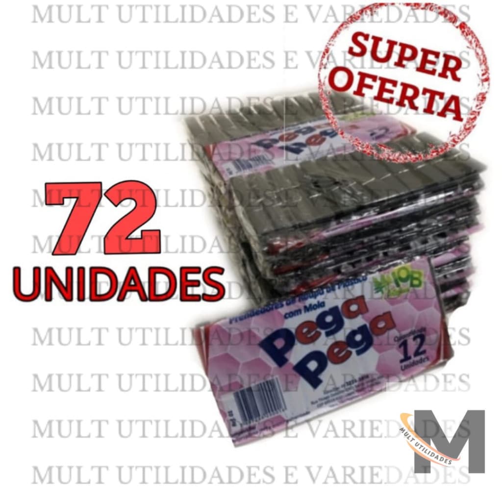 Kit 72 Prendedor Pregador De Roupa Plástico Reforçado Prendedores Pregadores Para Varal Resistente
