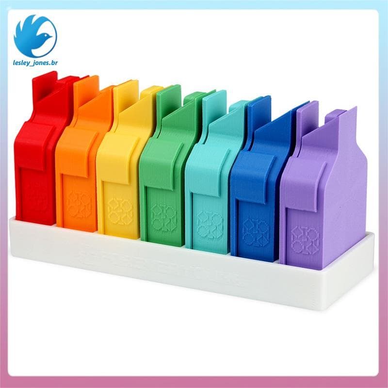 [lesley_jones.br] Foreveryoung Pintura Bandejas De Bebê 7 Pcs Mini Arco-Íris Base De Armazenamento Para Arte Bonito Deco