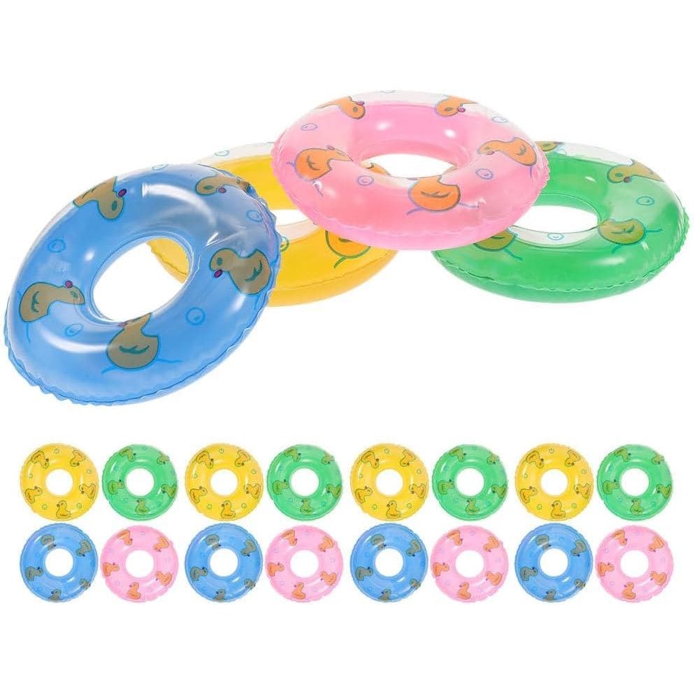 20 Peças de Mini Boias Infláveis para Piscina, Pequenas Boias para Decoração de Mini Casas, Cores Aleatórias, Material p