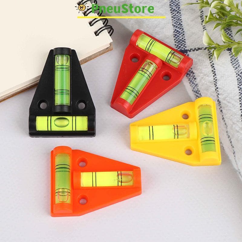 haostone 2 Peças Mini Instrumento De Medição De Nível De Espírito Tipo T Triangular Bolha Concha Ferramentas Plástico ti