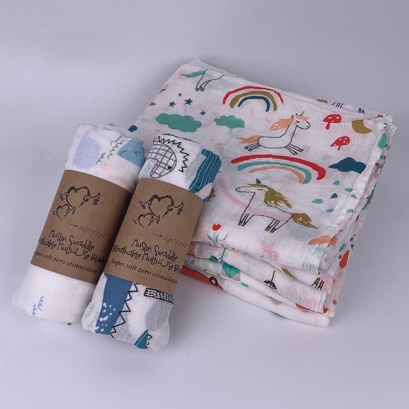 Cobertor De Algodão Para Bebê , Toalha De Banho , Gaze Infantil , Saco De Dormir , Capa Carrinho