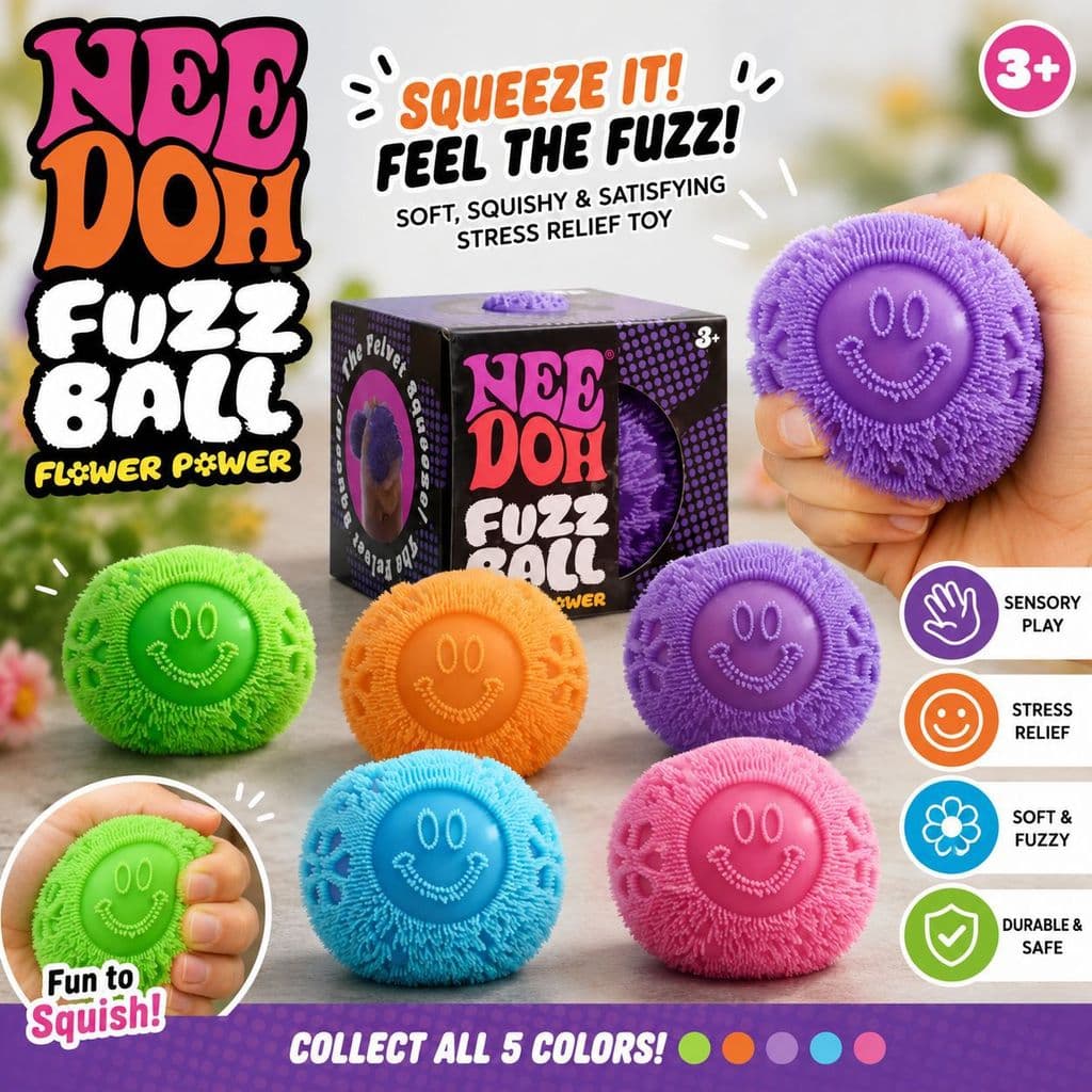 Venda quente Needoh Smiley Face Bola de Pele Flor Lã Maltose Pitada Diversão Descompressão Recuperação Lenta Brinquedo d