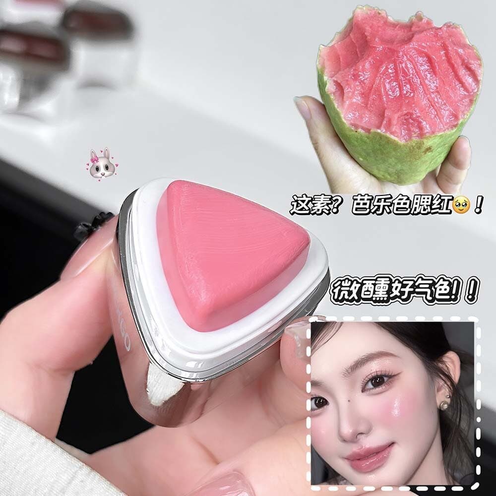 Nova cor de goiaba!Triângulo blush creme renderização de cores contorno retoque Natural criar vitalidade maquiagem diári