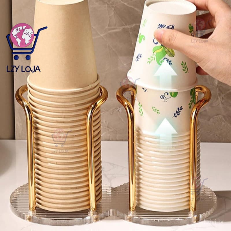 [Envio em 24 horas] Suporte para Copos Descartáveis Dourado para Água e Bebidas de Chá VXWE