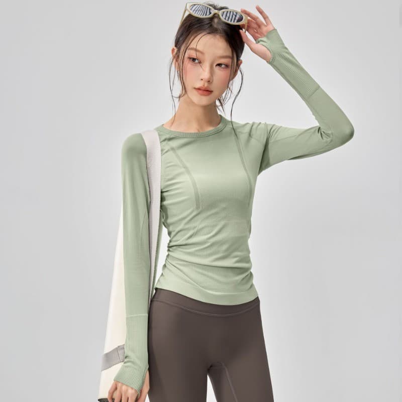 Roupas de Yoga topo feminino estiramento de secagem rápida Fitness esportes de manga comprida outono inverno fino-ajuste