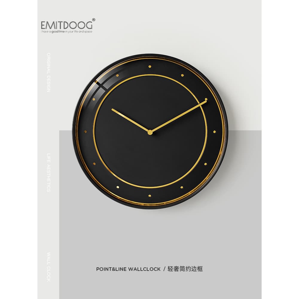 EMITDOOG Marca Coreana Luz Estilo Luxo Relógio de Parede Sala de estar Relógio Sem Perfuração Relógio de Parede Criativo
