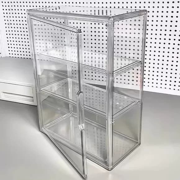 Caixa de armazenamento de mesa Guzi Display feito à mão pequeno armário de dor transparente plástico acrílico Anti-poeir