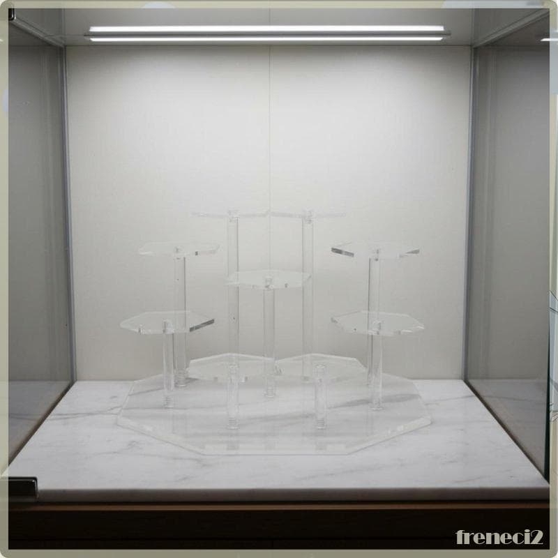 [Freneci2] Expositores De Acrílico Transparente Hexágono Passo Riser Pequena Prateleira Decorativa Para Exibição De Joia