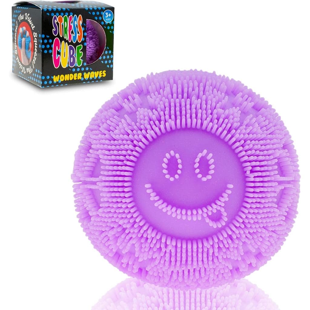 Bola Antiestresse Fuzz Squishy - Brinquedo Macio com Rosto Sorridente para Alívio da Ansiedade, Brincadeira Sensorial pa