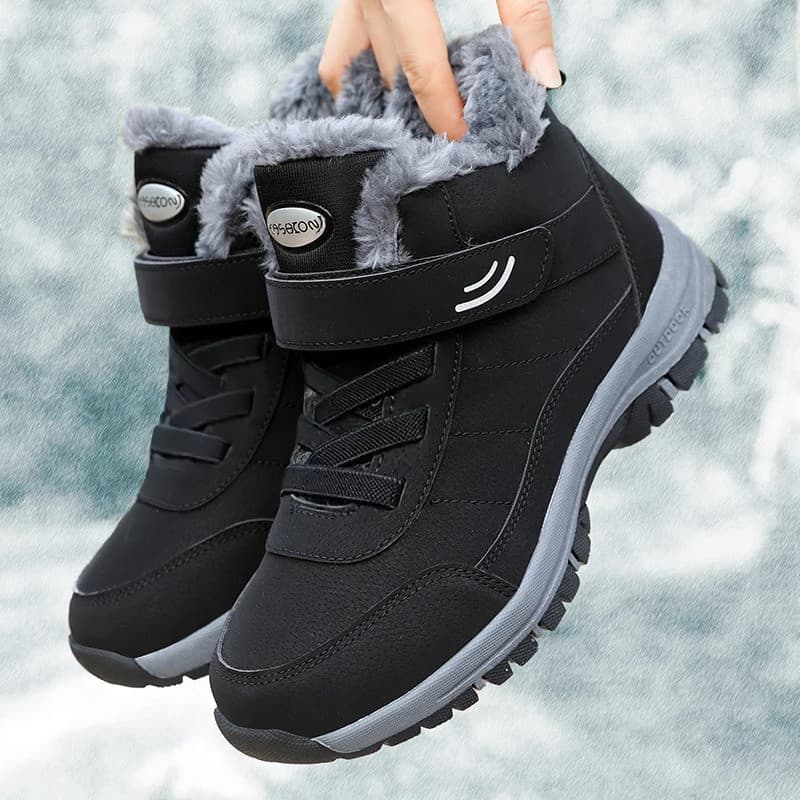 Botas de Neve Masculinas, Calçados Casuais de Inverno, Botas de Cano Curto Antiderrapantes com Sola Grossa e Forro de Pe