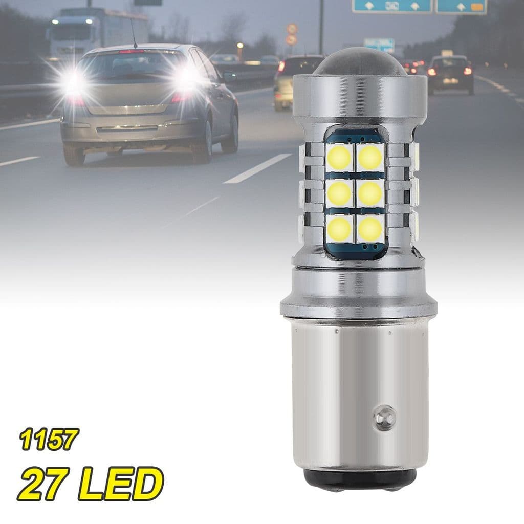 Lâmpada LED 12V 5W 1157 , 3030 SMD , Branco/Amarelo/Vermelho , 500LM , Luz De Ré/Volta/Freio