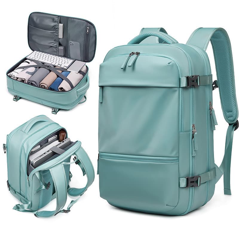 Nova mochila de viagem senhoras mochila leve grande capacidade seco molhado separação viagem negócios expansível mochila