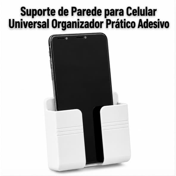 Suporte de Parede para Celular Universal Organizador Prático Adesivo