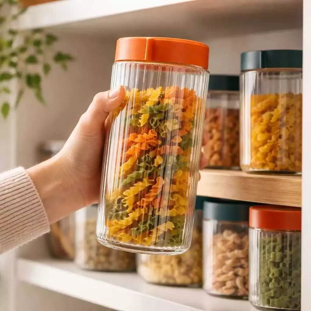 Conjunto 4 Potes Vidro Conserva Alimentos Mantimentos Frasco Comida Recipiente Vasilha Guarda