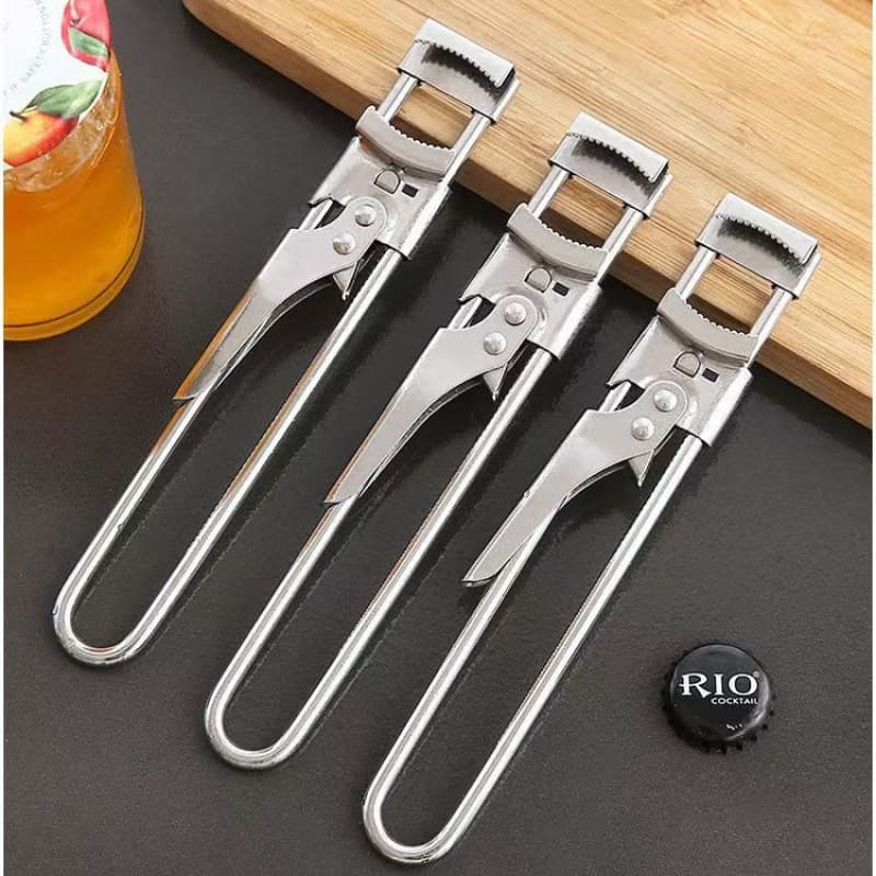 Abridor de garrafas de aço inoxidável ajustável abridor de latas multifuncional Gadget de cozinha preguiçoso abridor de