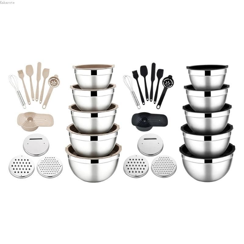 Conjunto Tigela Mistura Tampas Para Fazer Salada, E Armazenamento Massa