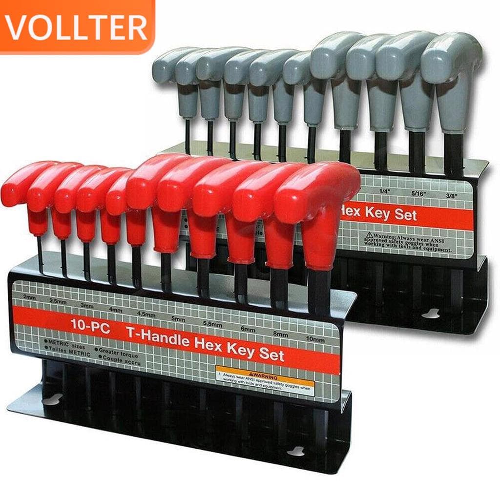 Conjunto De Chave Sextavada Com Alça Em T , Resistente , Portátil , Ferramentas Manuais De Alto Desempenho Para Reparos
