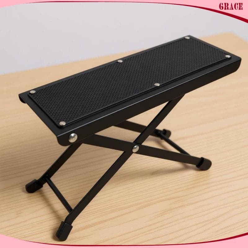 [Grace_sz] Apoio Para Os Pés Dobrável Ajustável Suporte Música Antiderrapante Pedal Resistente Guitarristas Elétricos Ac