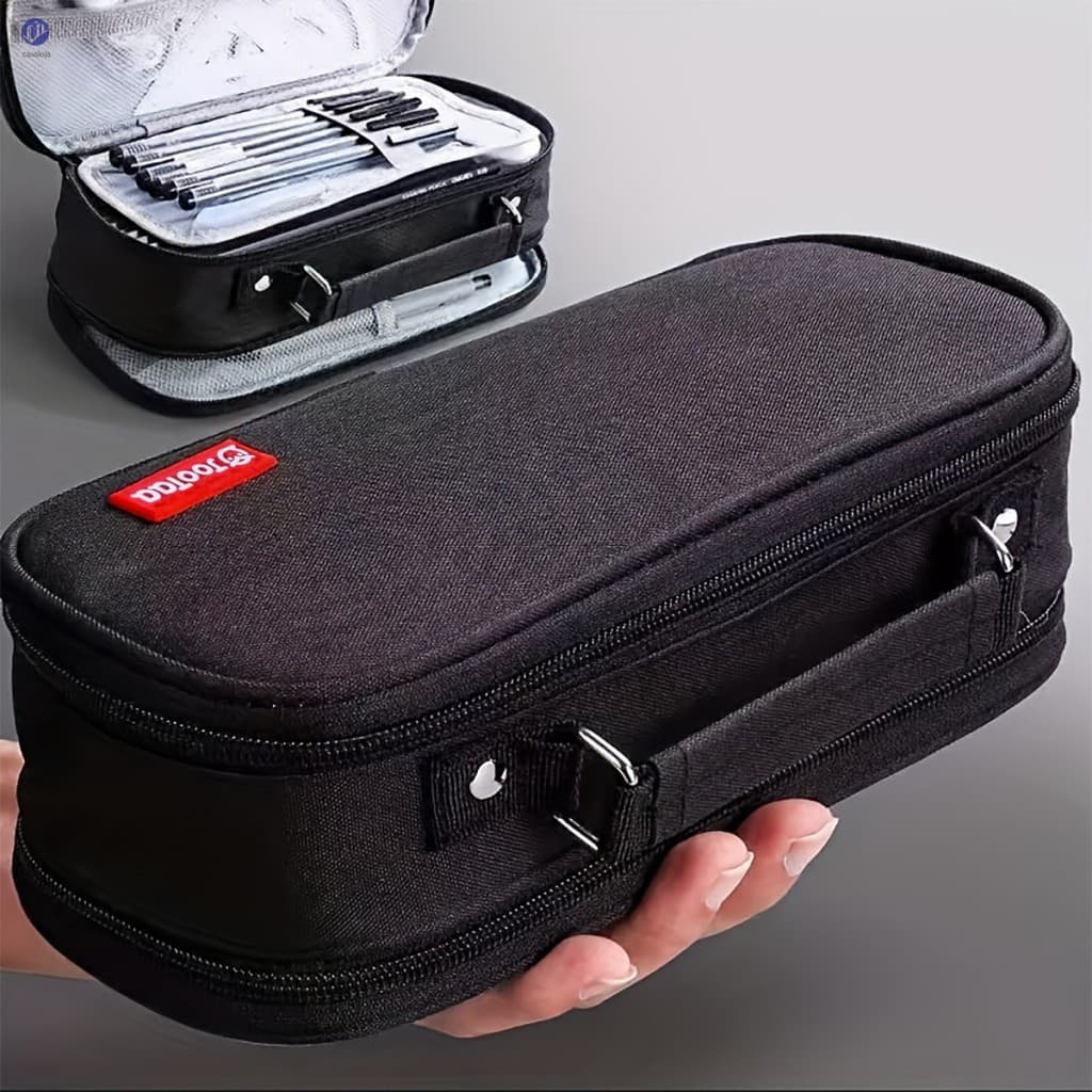 Bolsa De Lápis De Grande Capacidade-Organizador De Papelaria De Poliéster Durável Para Materiais De Arte Escolar