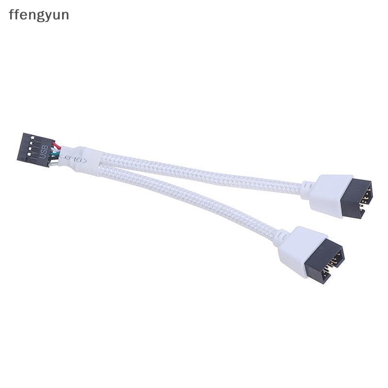 FFE Cabo De Extensão De Áudio HD Para PC DIY 10cm Placa-Mãe Do Computador USB 9 Pinos 1 Fêmea 2 Macho Y Divisor F