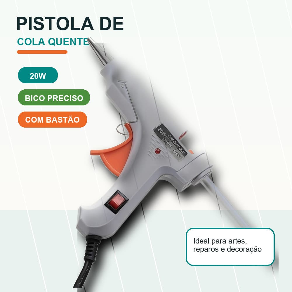 Pistola De Cola Quente branco 20W Casa pistola cola elétrica Pequena DIY Diâmetro mangueira 7mm firmemente adaptado