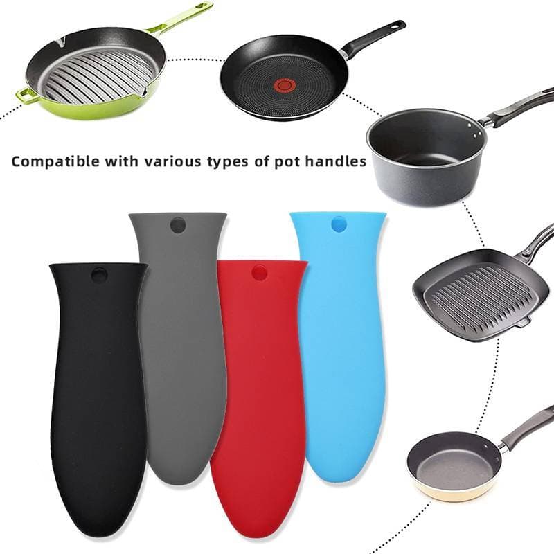eesis Antiderrapante Silicone Pote Alça Titular Desmontável Panelas Peças Potholder Ferro Fundido Frigideira Aperto Mang