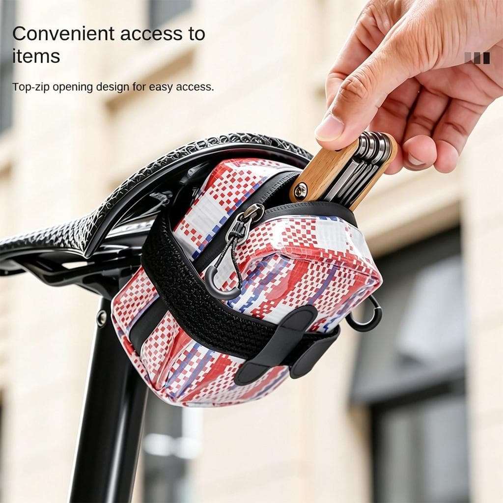 Bolsa Portátil Para Selim De Bicicleta De Estrada , Estilo Xadrez Retrô , Traseira Mountain Bike , À Prova D'água De Arm