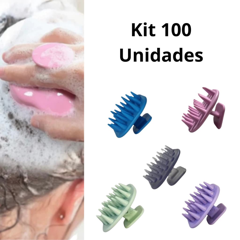 Kit 100 Escovas de Massagem para Cabelo Estimula a Circulação e Ajuda no Crescimento
