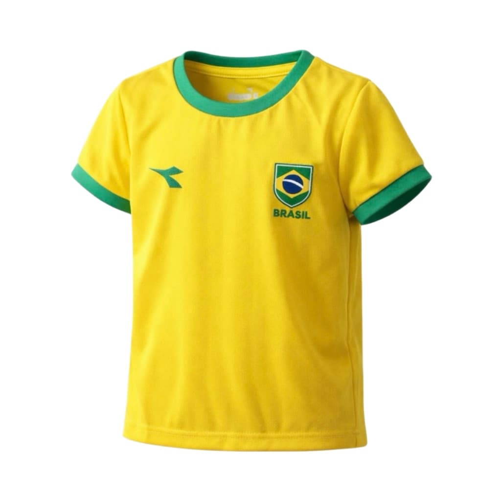 Camiseta Brasil Diadora Campione Infantil Oficial 2026