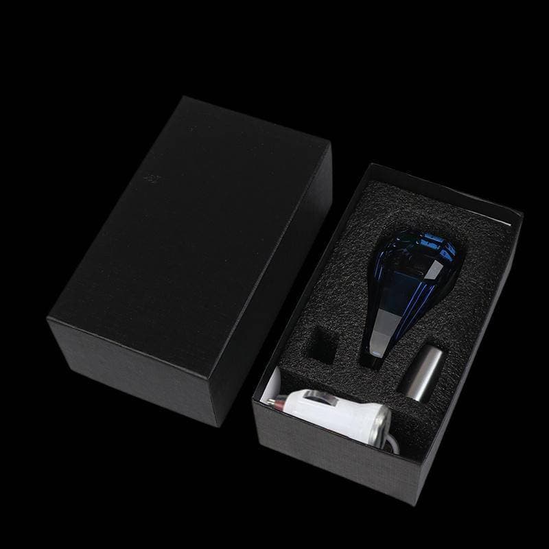 Cristal LED Luz Botão De Mudança De Engrenagem Alavanca Handebol Azul Para Carro Transmissão Manual Automática Modificaç