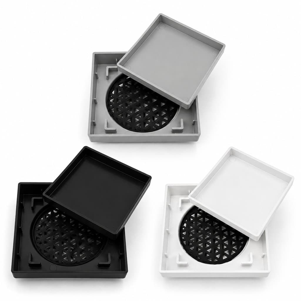 Ralo Invisível Oculto Quadrado Banheiro 15cm Anti Inseto