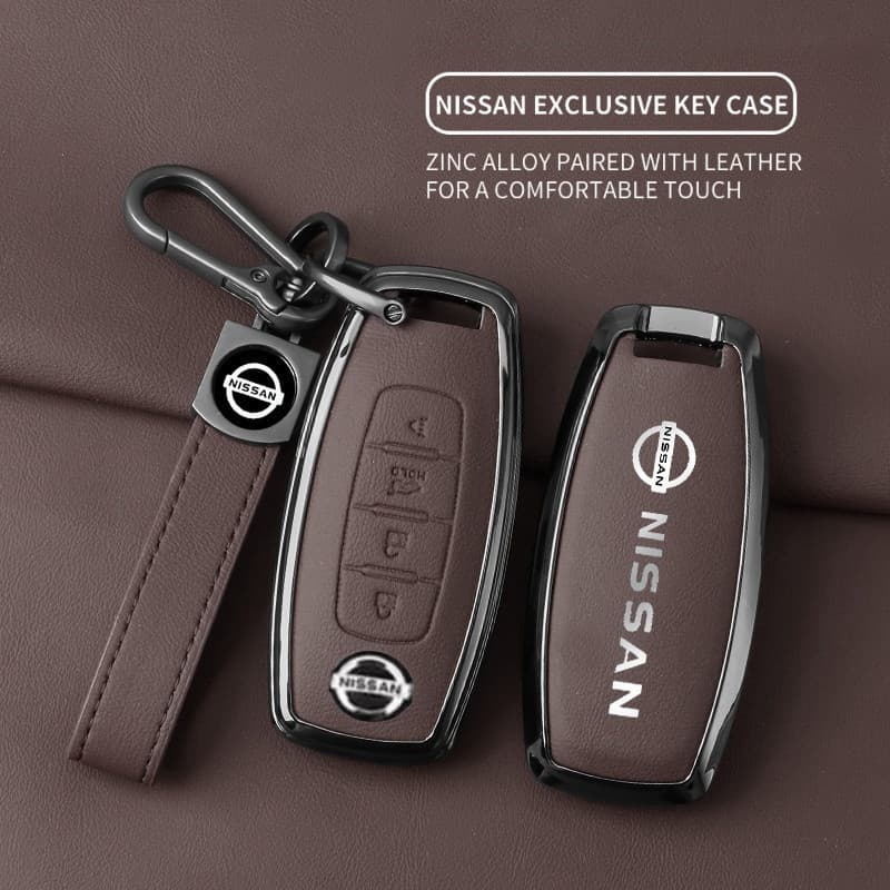 [Capa de Chave de Carro em Couro Sintético] para Nissan Sylphy TEANA QASHQAI X-TRAIL Almera Navara Serena Proteção para