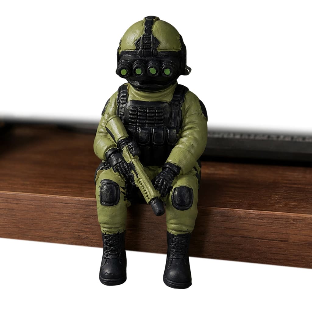 Mini Estatueta De Soldado Tático Resina Rifleman Escultura De Mesa Decoração [covdes.br]
